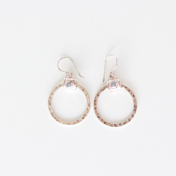 Anna Beck Jewelry - Anna Beck Hammered & Labradorite Hoop Earrings